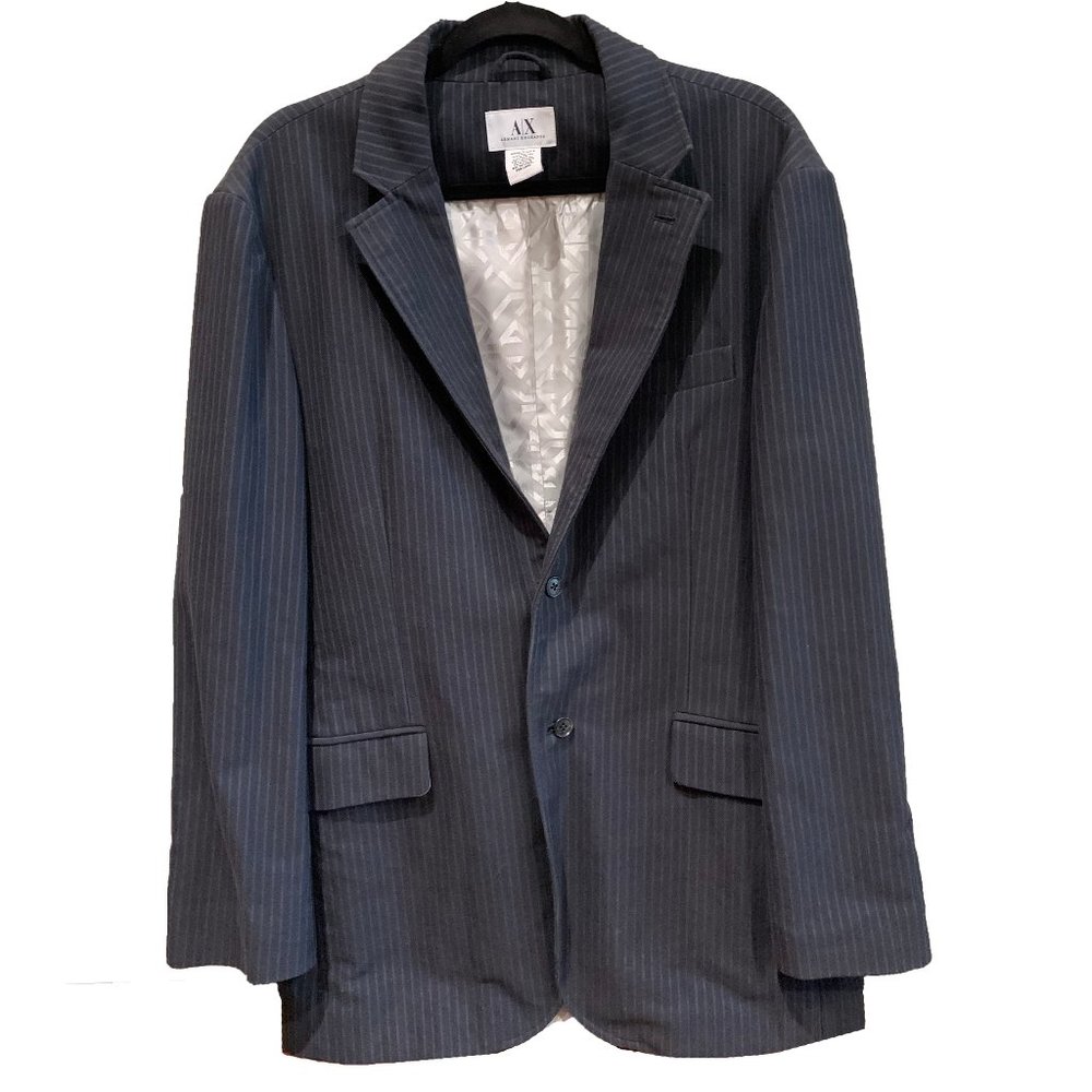 Armani Exchange Grey Pinstripe Blazer Jacket Sz L